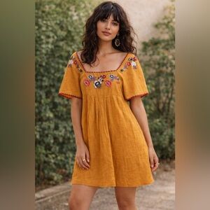 🌺 Madewell Embroidered Boho Mini Dress